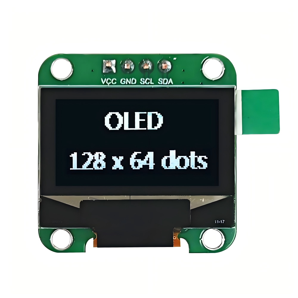 0.96 inch Monochrome (White) Screen 128 x64 Dots IIC Interface OLED Display Module