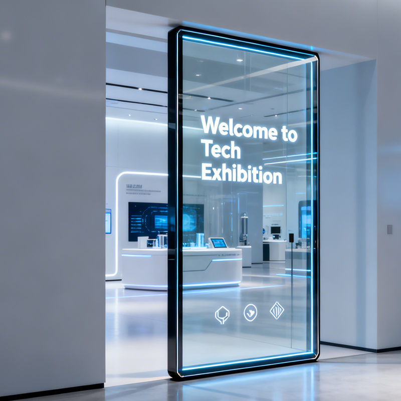 1080 * 1920 Resolution AMOLED Display 150000:1 Contrast 55 Inch Transparent OLED Floor Standing Display Screen