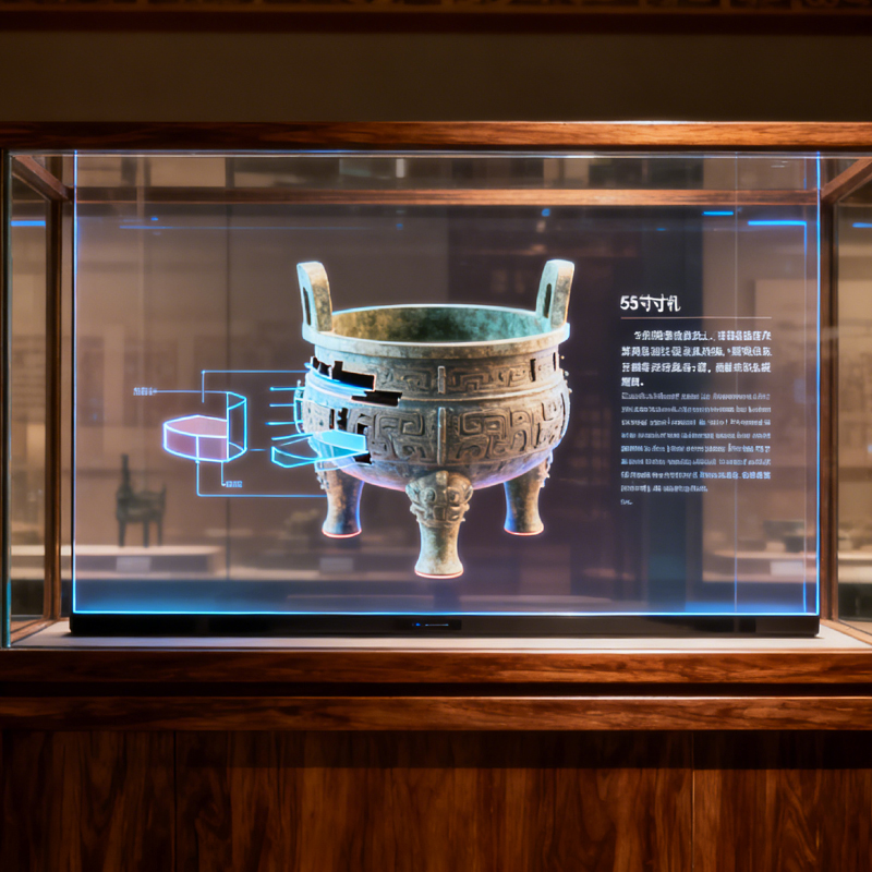 55 Inch AMOLED Display Resolution 1080 * 1920 55 Inch Transparent OLED Floor Standing Display Screen